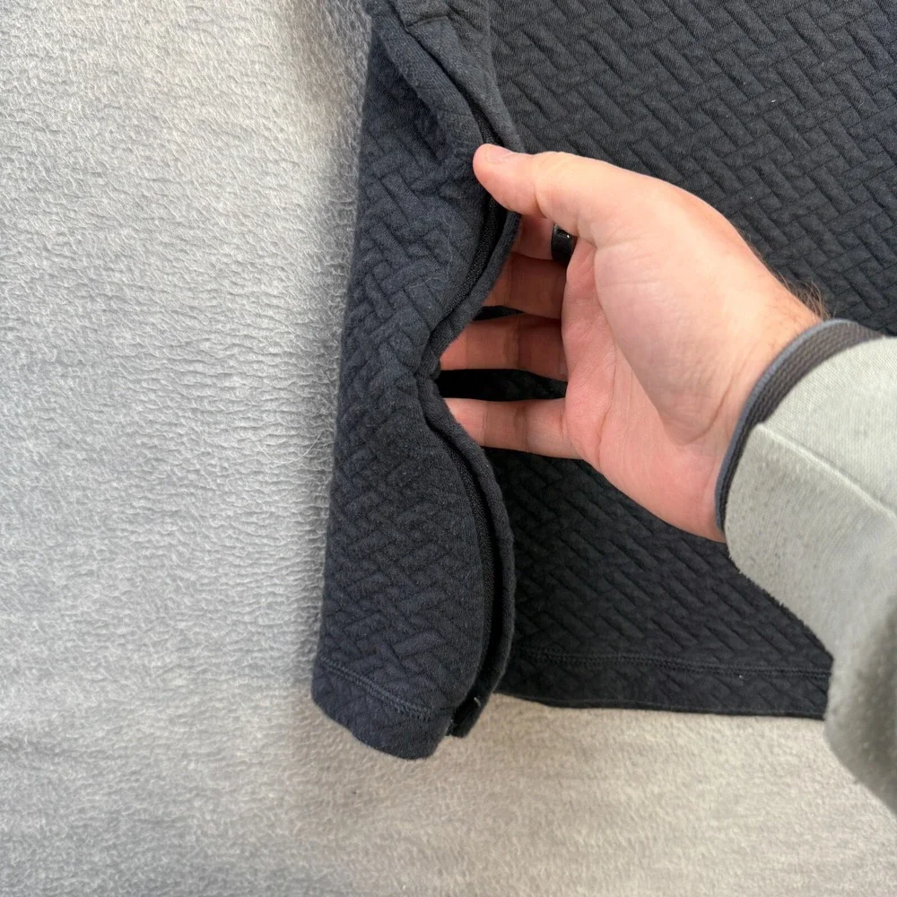 Rhone Sweater Mens‎ 2XL Faded Charcoal Black Weekender Quilted 1/4 Snap Pullover